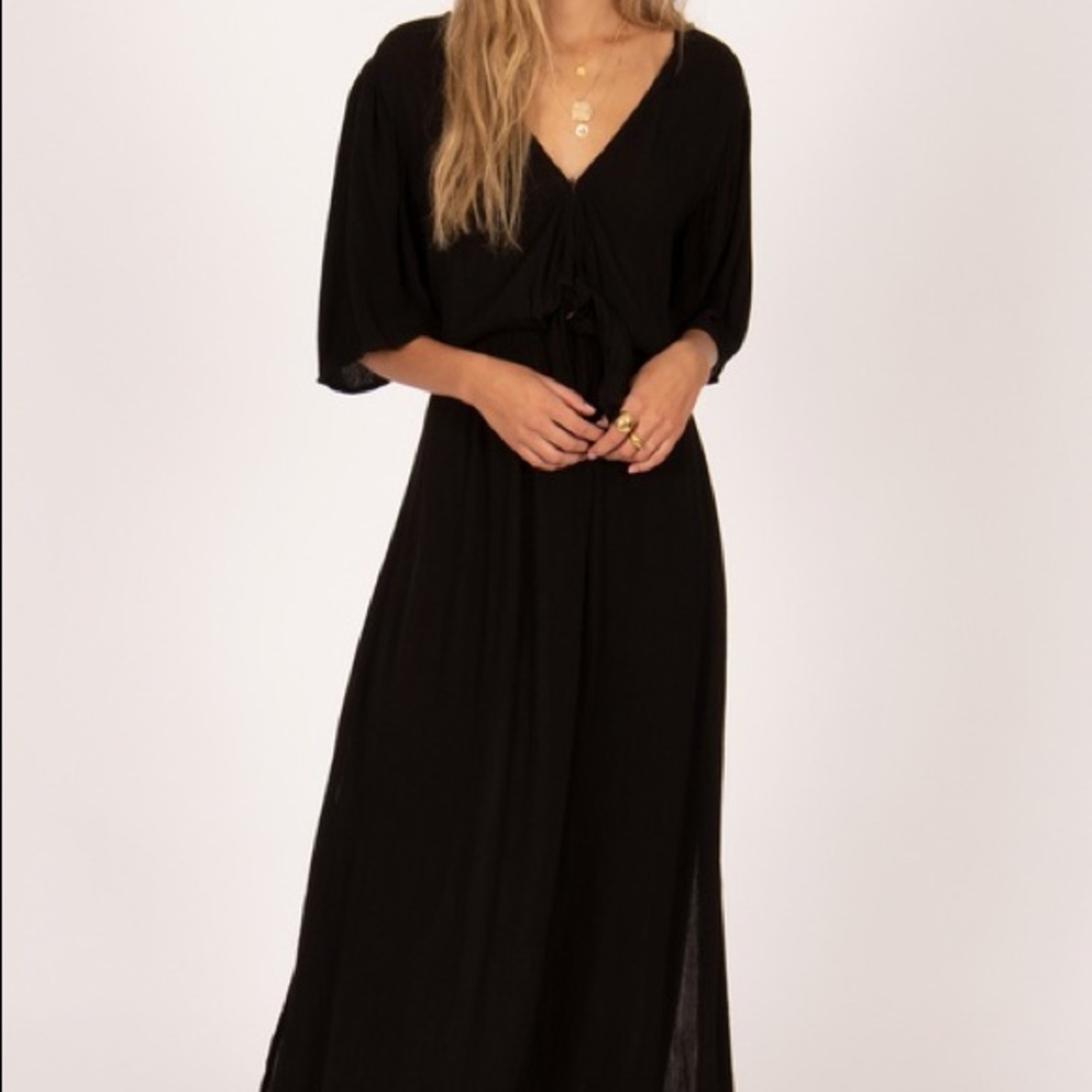 Amuse Society Lemongrass Maxi Dress Black Sands S
